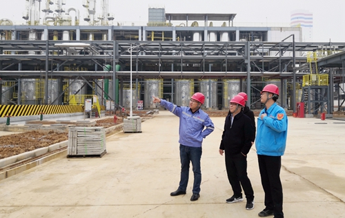 王大真到新材料公司現場調研(圖1) 王大真到新材料公司現場調研(圖1)