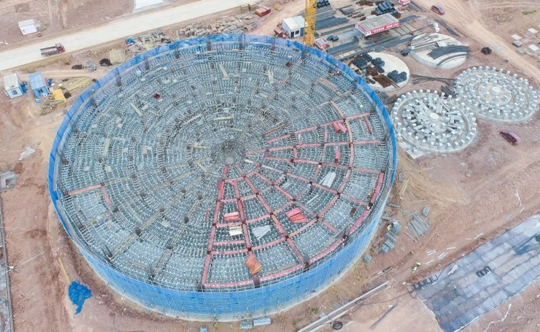 邦普宜化項(xiàng)目標(biāo)志性建筑“鳥巢”初具雛形！